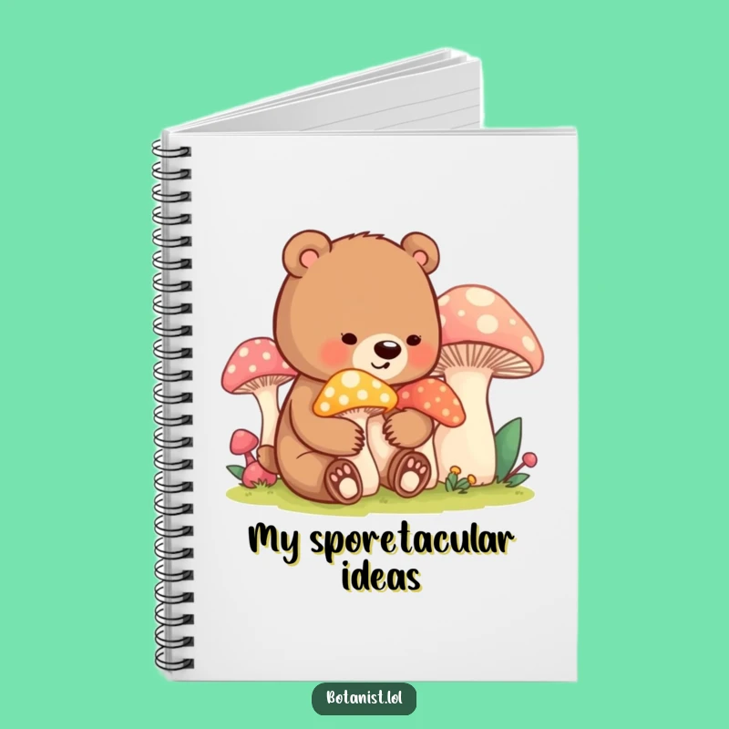 Funny Bear Cub Mushroom Notebook: Journal Your Thoughts with Forest Charm