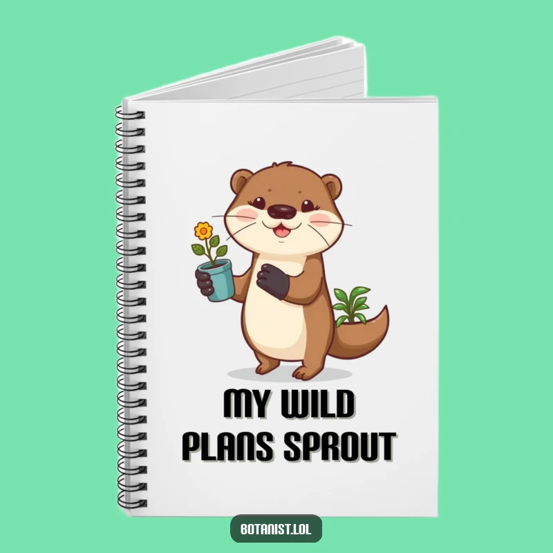 Funny Otter Gardener Notebook, Playful Journal for Planting Ideas, Cute Funny Gift