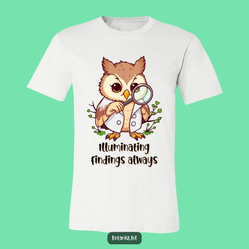 Funny Curious Owl T-Shirt: Hilarious Lab Coat Tee for Nature and Science Fans