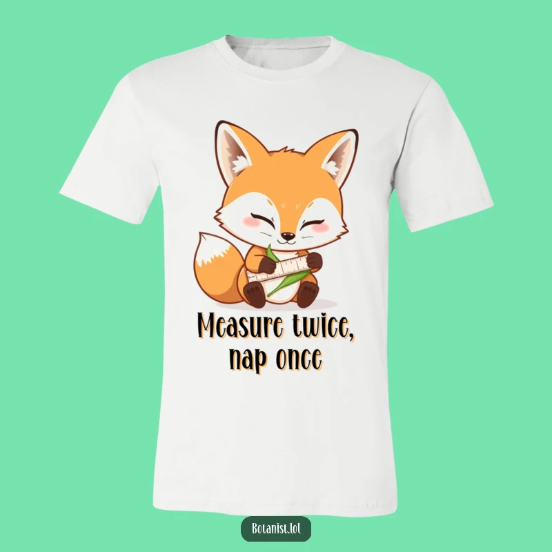 Funny Determined Fox T-Shirt: A Hilarious Nature Tee for Leaf Measurement Enthusiasts