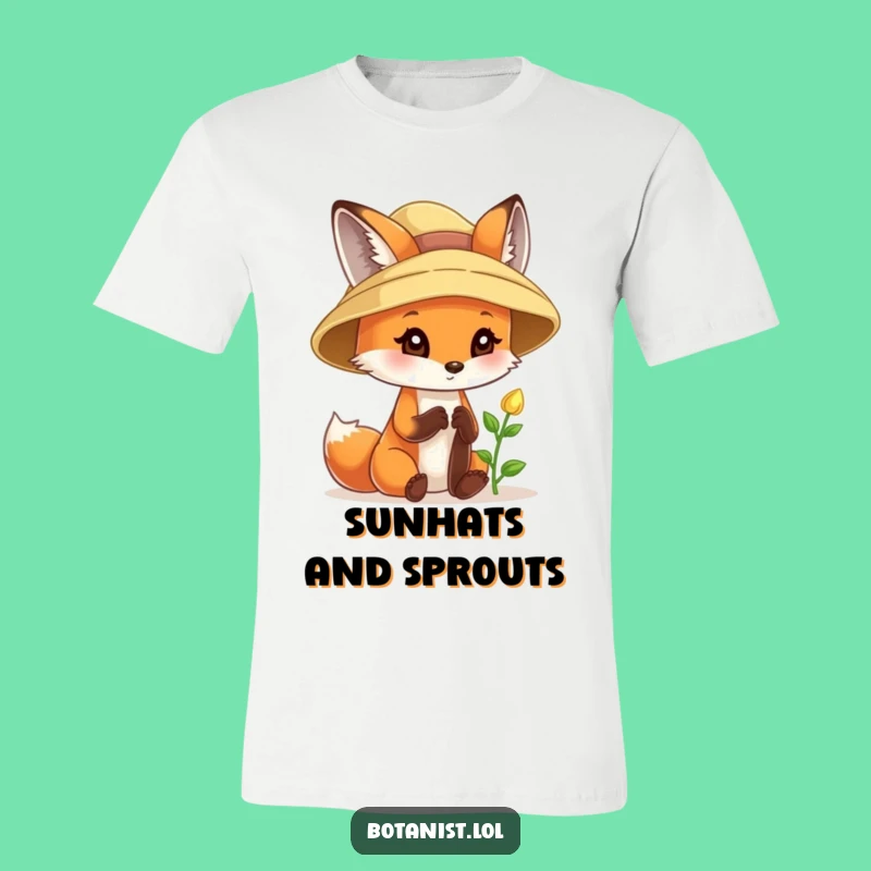 Funny Fox Sunhat T-Shirt - Curious Sprout Adventure Tee