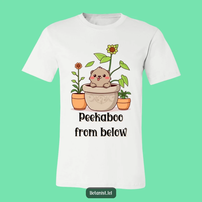 Funny Mole T-Shirt: Cheerful Plant Pop - Wearable Garden Humor Gift