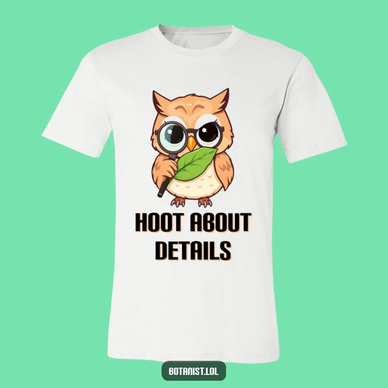 Funny Owl Detective T-Shirt: Wise Owl Investigating Nature's Details