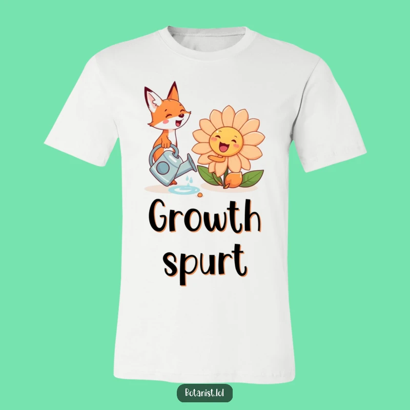 Funny Fox Flower T-Shirt: Cute Gardener Spreading Smiles!
