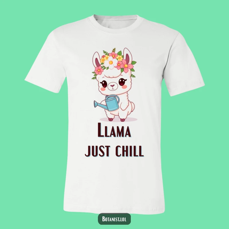 Funny Llama Gardener T-Shirt: Proud Llama Flower Crown, Hilarious Gift!