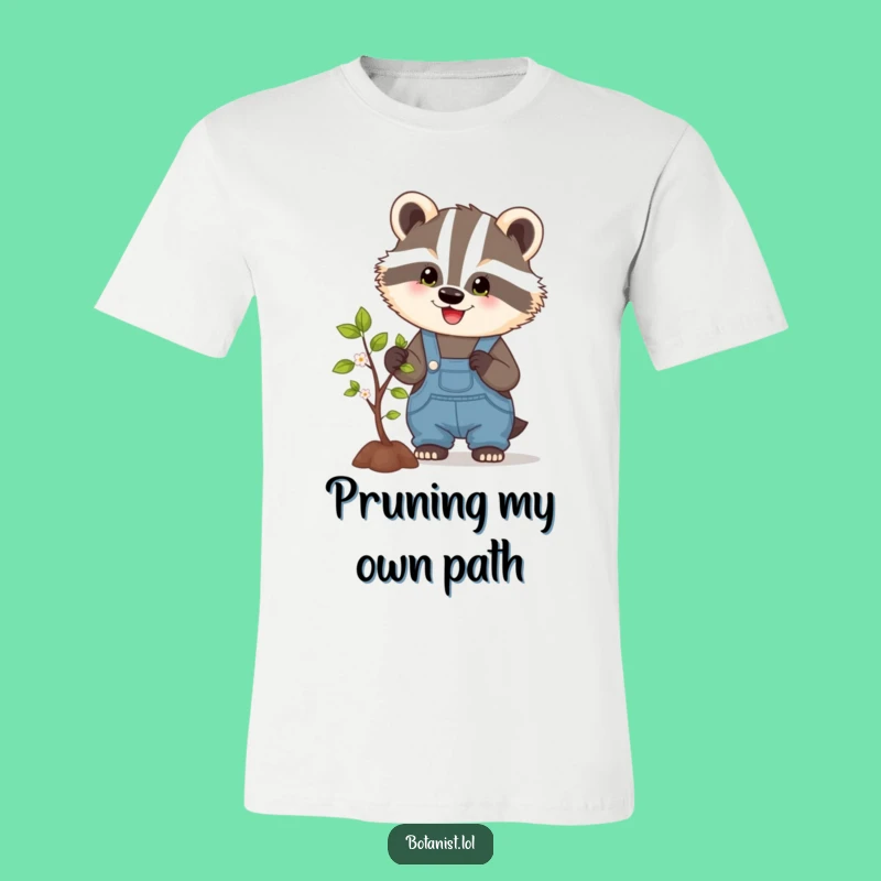 Funny Badger T-Shirt - Pruning Pro Tee, Whimsical Gardening Gift