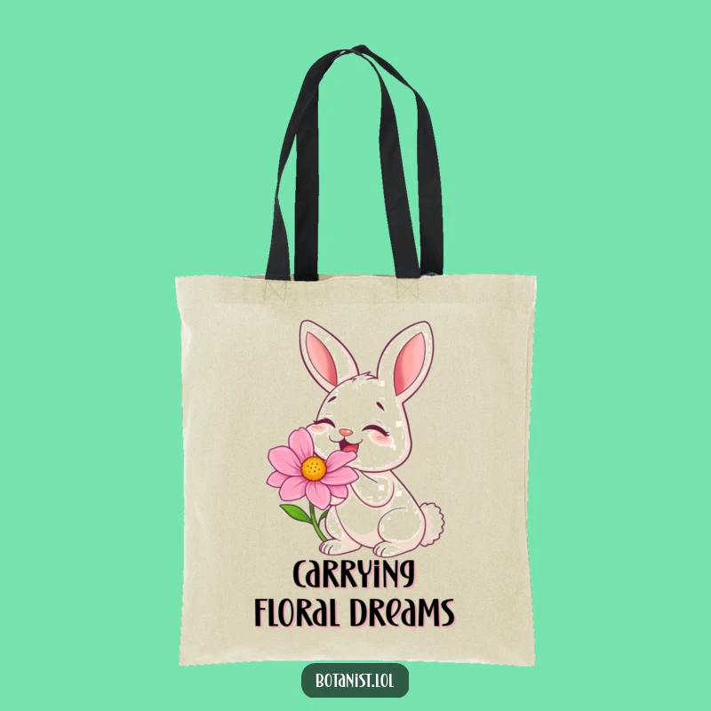Funny Bunny Flower Tote Bag: Carry Your Laughs in Style