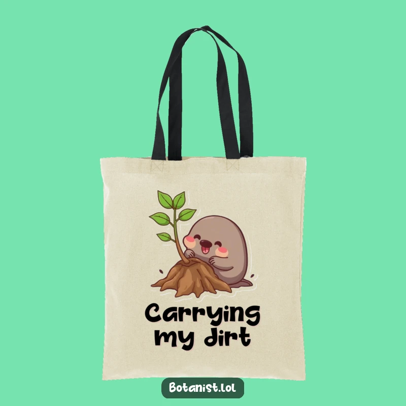 Funny Mole Gardener Tote Bag: Carry Your Goods with a Happy Mole!