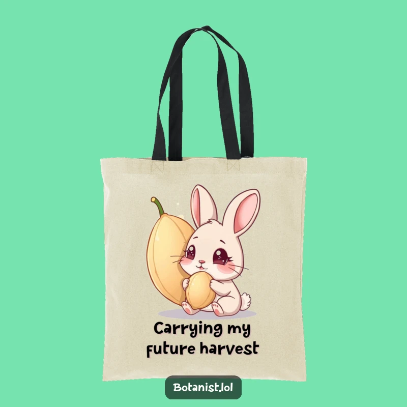 Funny Curious Rabbit Tote Bag - Eco-Friendly and Hilarious Garden Accessory