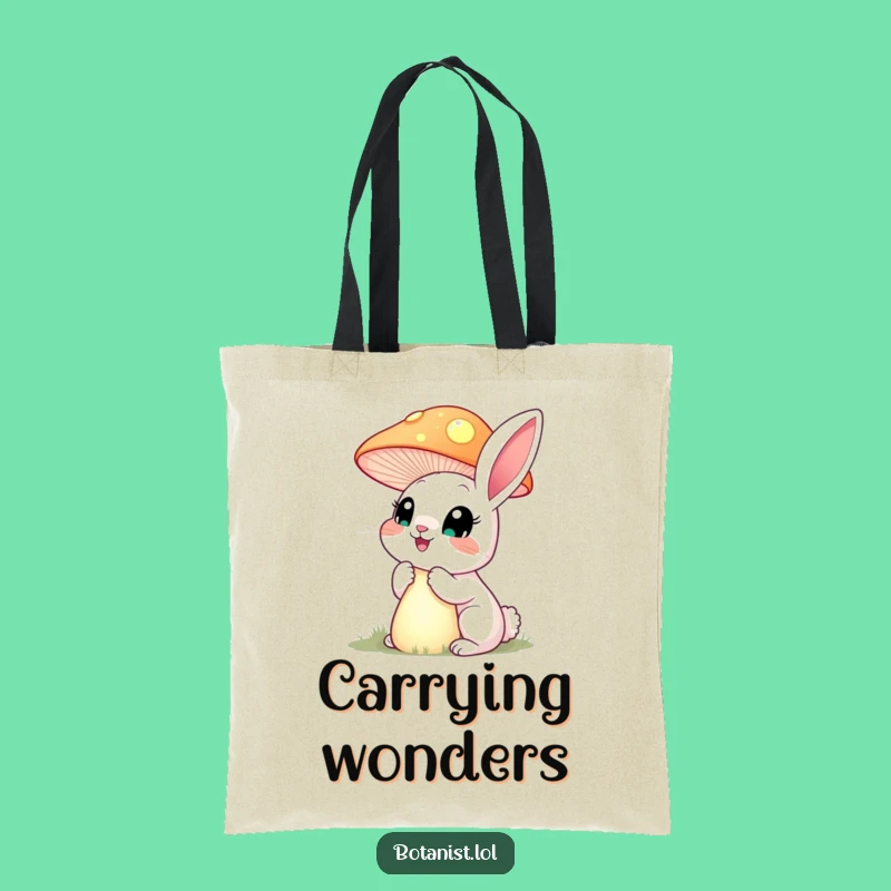 Funny Rabbit Mushroom Tote Bag: Carry Magical Discoveries in Style!