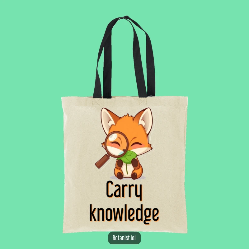 Funny Fox Magnifying Glass Tote Bag: Carry Your Discoveries with Hilarious Style!