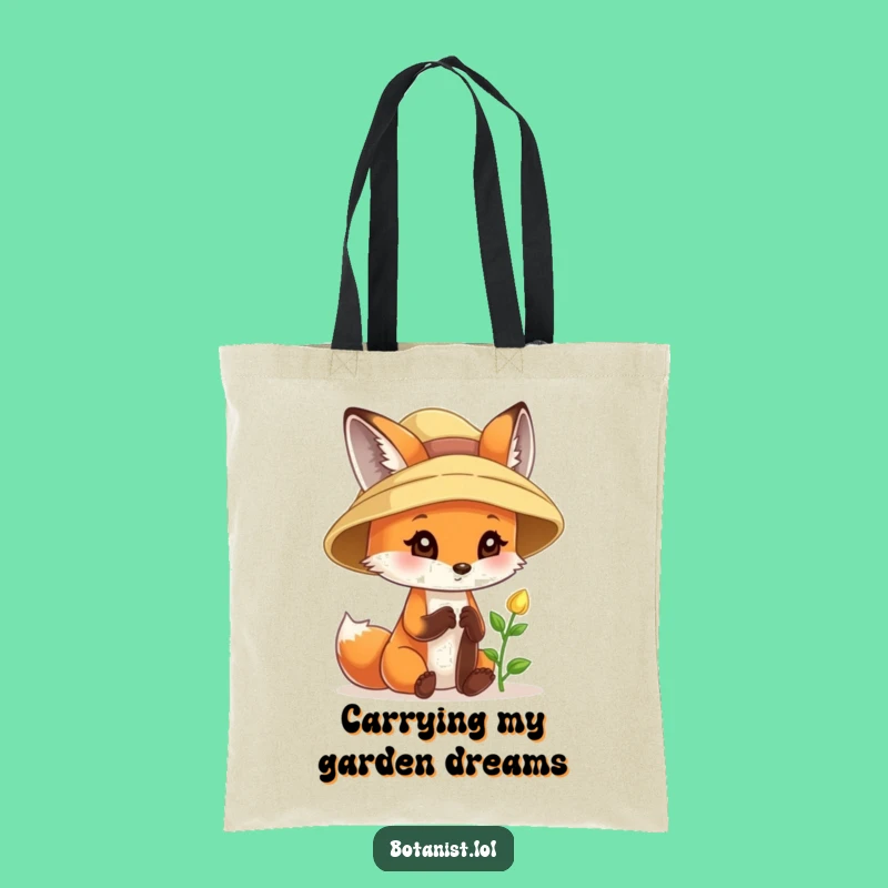 Funny Fox Sunhat Tote Bag - Curious Garden Carryall