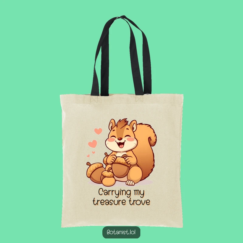 Funny Giggling Squirrel Tote Bag: Spacious Acorn Collector - Practical & Humorous Gift