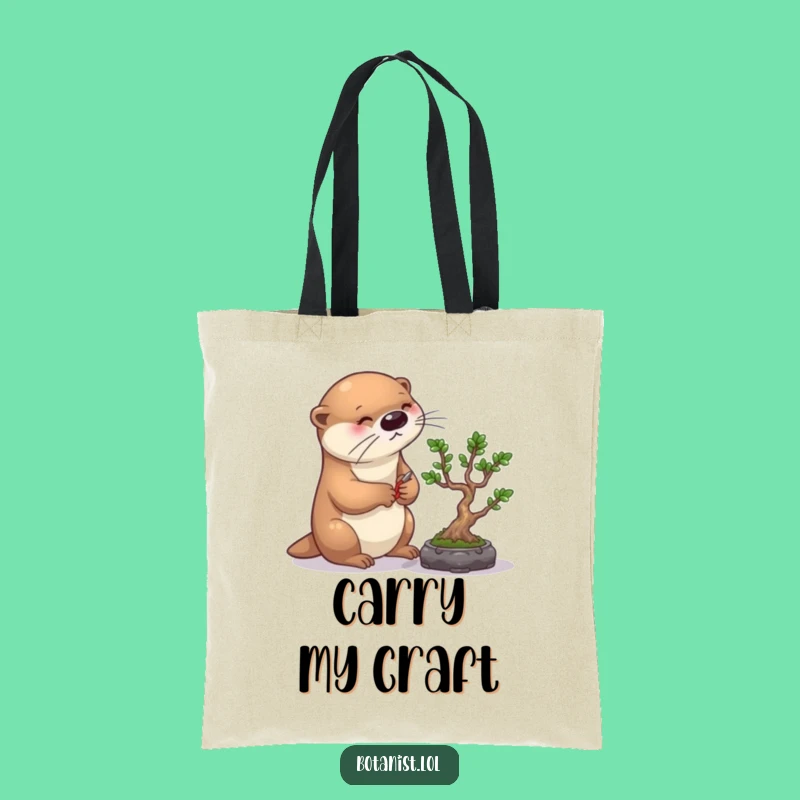 Funny Otter Bonsai Tote Bag: Carry Your Essentials with Precise Style