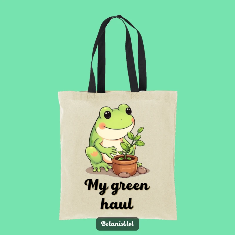 Funny Frog Garden Tote Bag - Carry Your Green Thumb Funny Gift